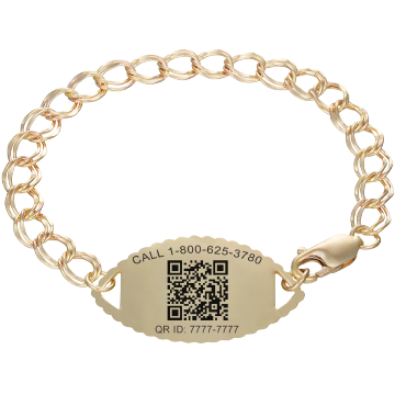 QR Code Santa Rosa Elite Medical ID Bracelet 14k Gold, Red, large image number 2